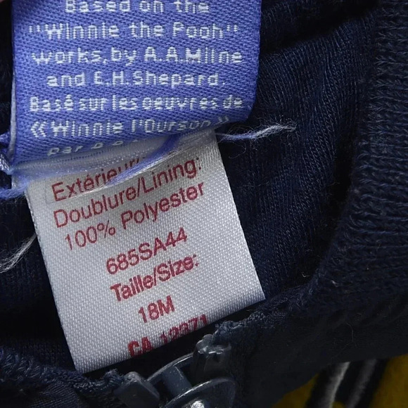 Disney Winnie The Pooh Soccer Varsity Baby Jacket Coat Blue Yellow 18M - Picture 6 of 7